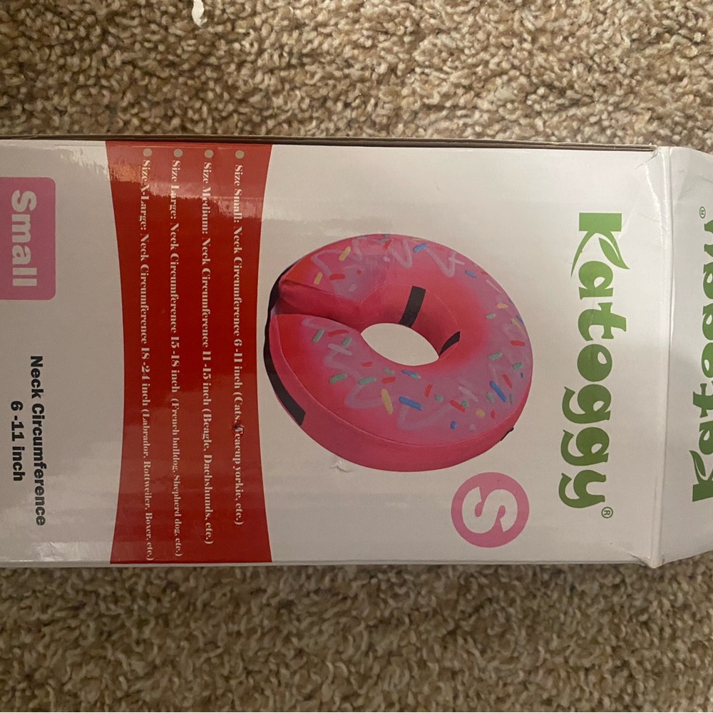 Katoggy Pink Donut Inflatable Dog Cone